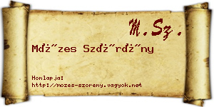 Mózes Szörény névjegykártya
